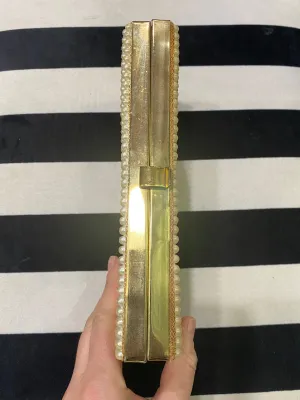 Vintage: Hard Rectangle Pearl Clutch