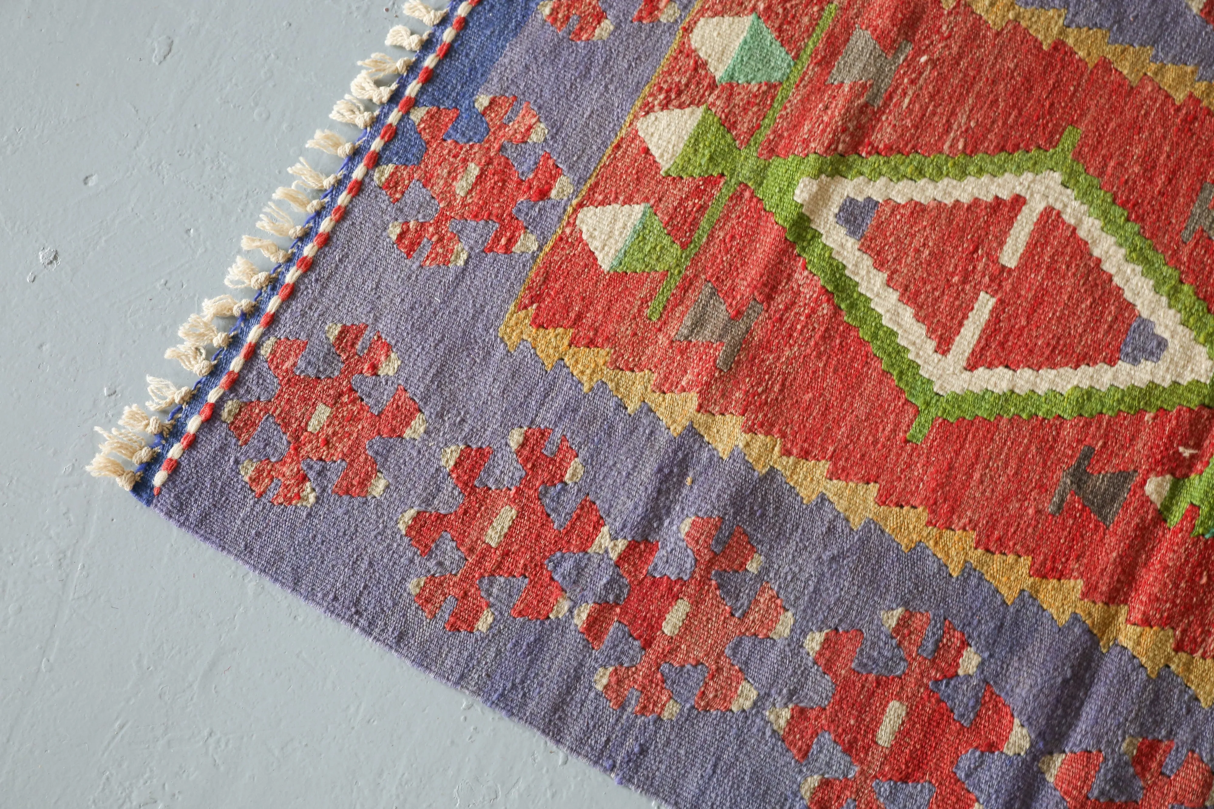Vintage Mini Turkish Kilim Rug 2.9ftx4.2ft