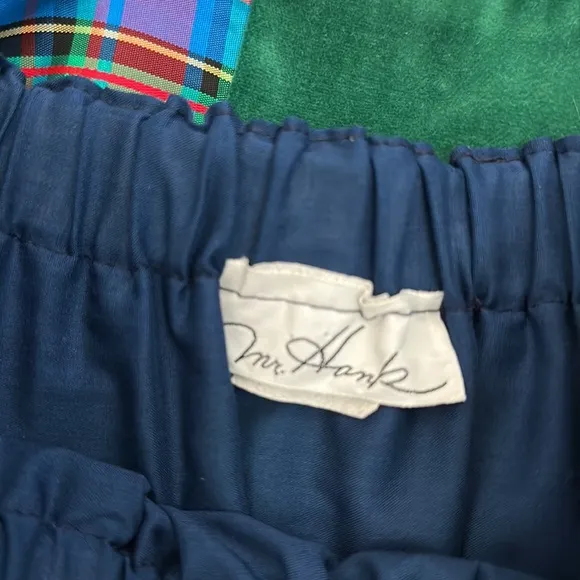 VINTAGE MR. HANK CHRISTMAS PLAID/VELVET PATCHWORK MAXI SKIRT-ELASTIC WAIST