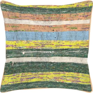 Vintage Turkish Rag Pillow - 18" x 18"