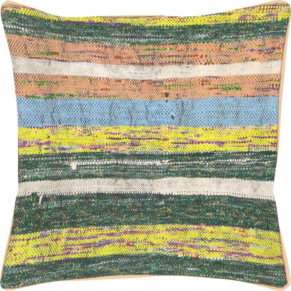 Vintage Turkish Rag Pillow - 18" x 18"