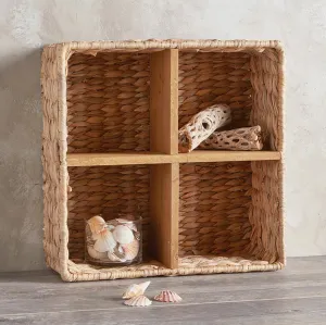 Water Hyacinth Four-Panel Woven Basket