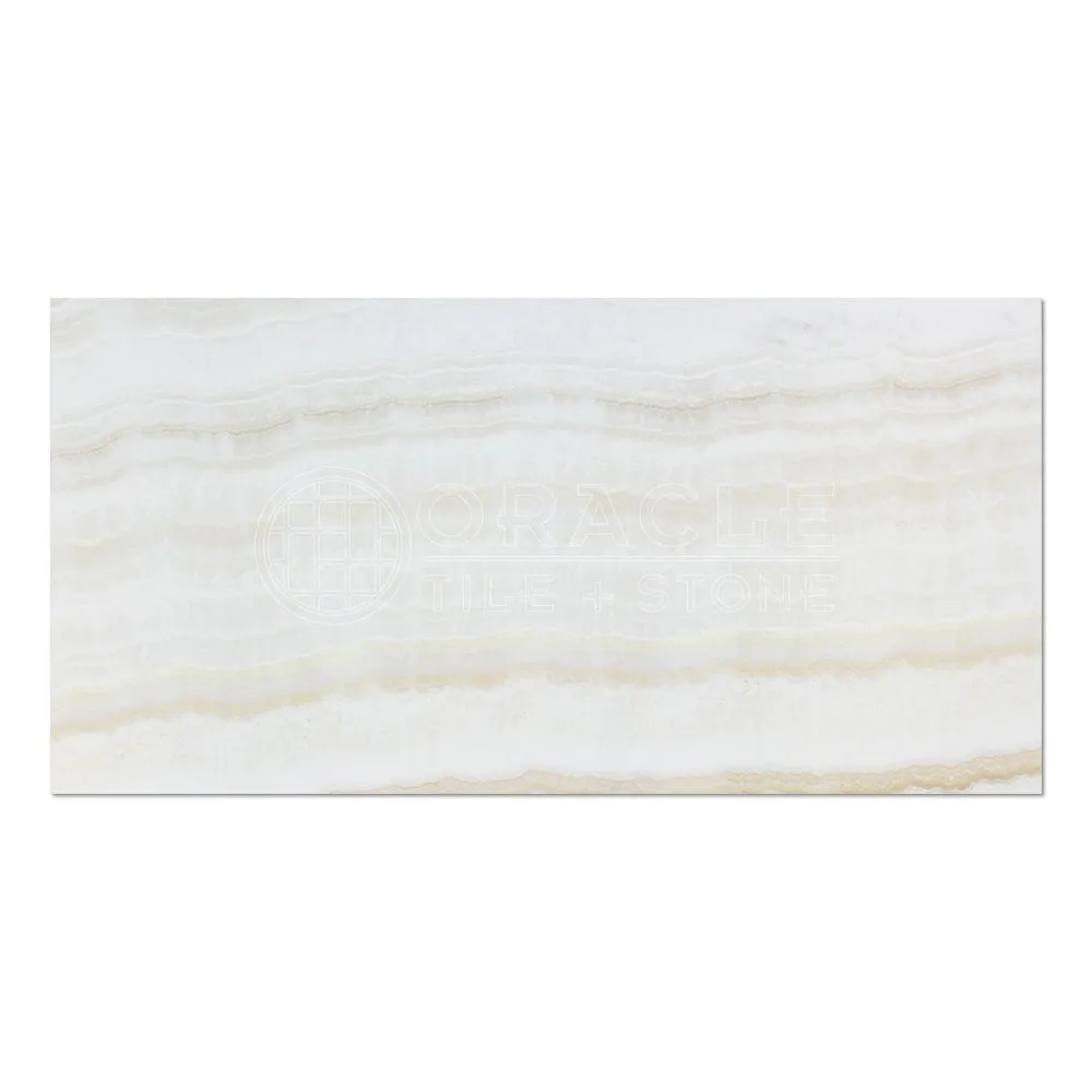White Onyx (Bianco Fantastico) 12 X 24 Field Tile, Vein-Cut, Polished (Lot of 100 pcs. (200 sq. ft.))