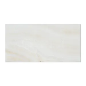 White Onyx (Bianco Fantastico) 3 X 6 Subway Brick Tile, Cross-Cut, Polished - Box of 5 sq. ft.