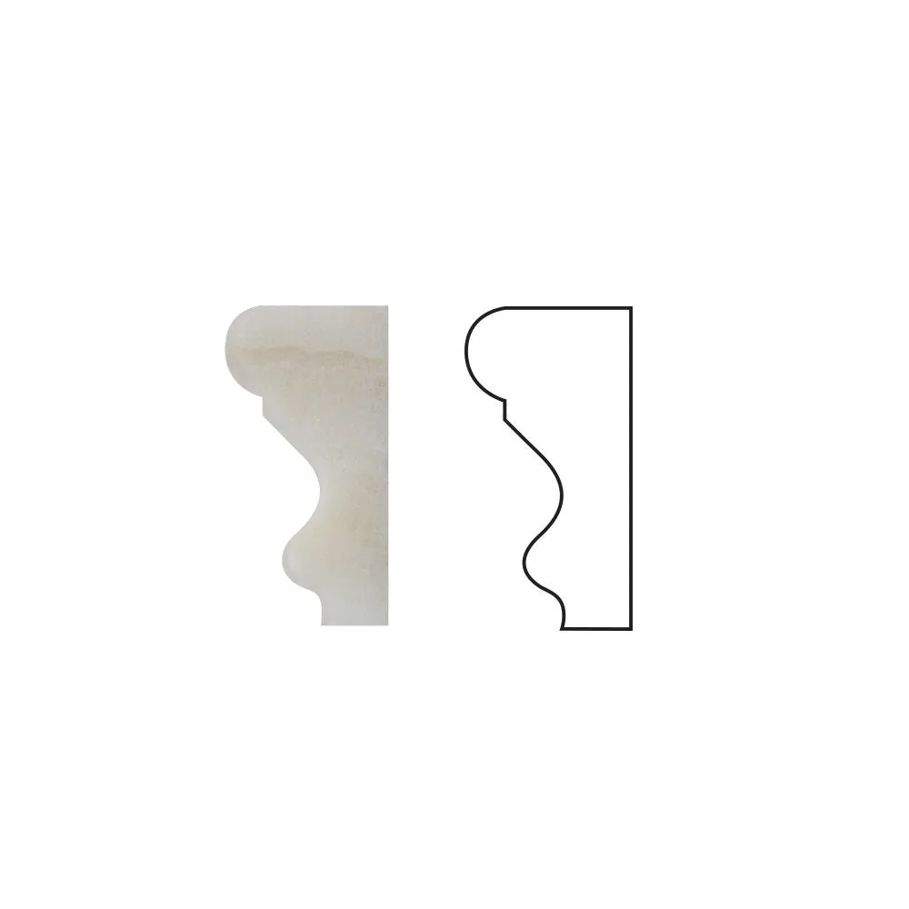 White Onyx (Bianco Fantastico) Crown Molding, Polished