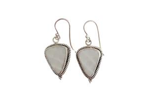 White Textured Earrings