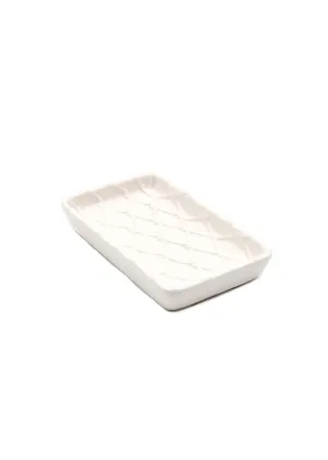 WHITE TEXTURED SOAP DISH