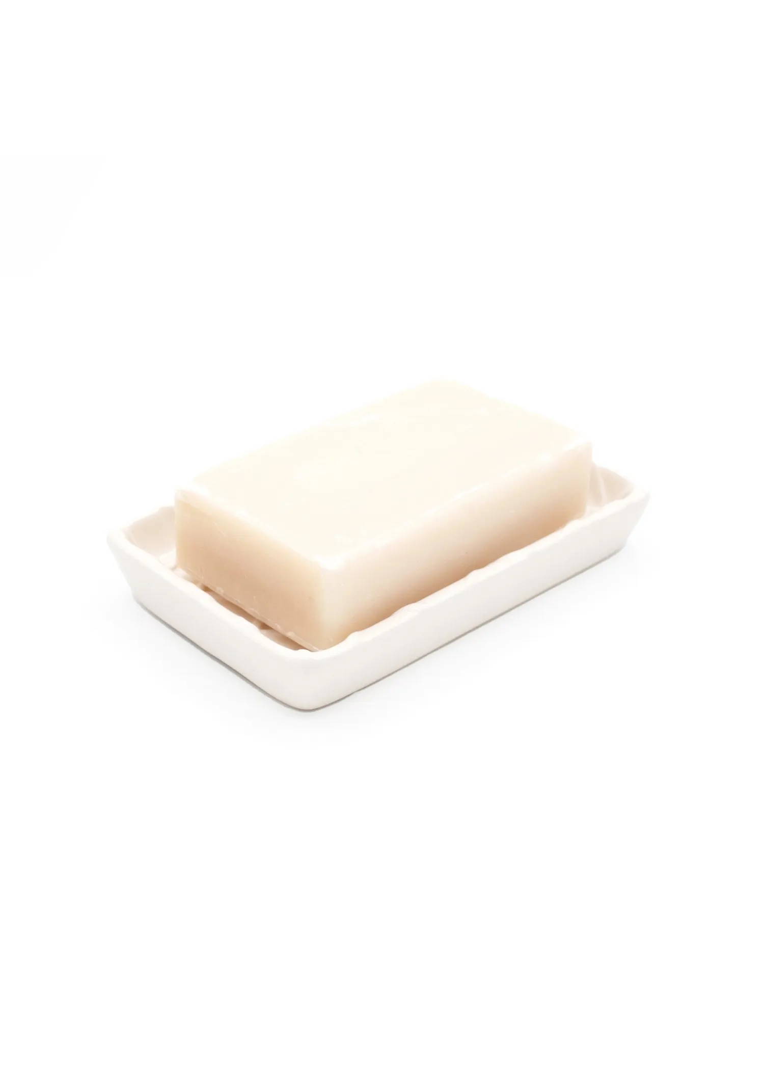 WHITE TEXTURED SOAP DISH
