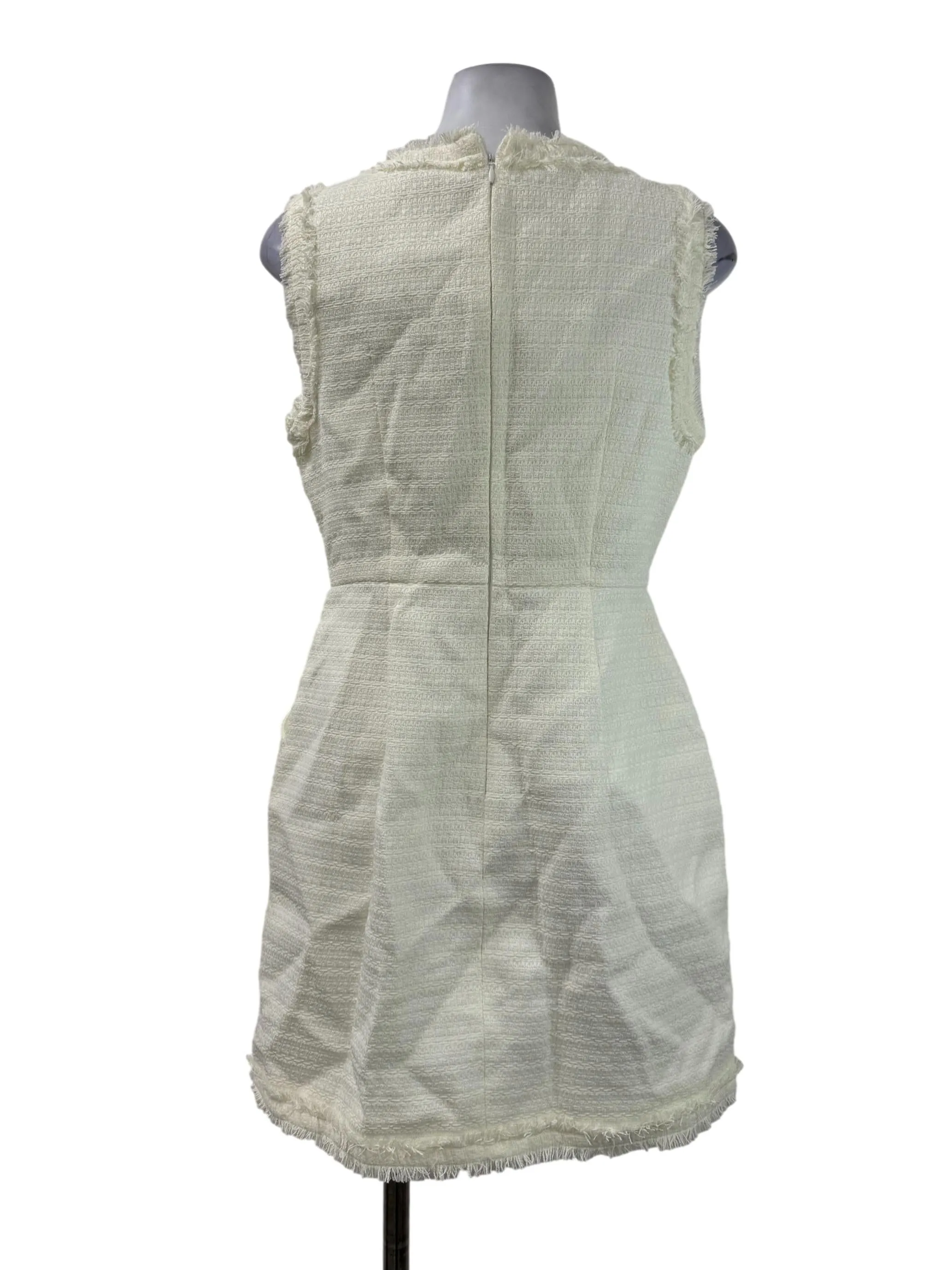 White Textured Vest Dress