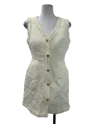 White Textured Vest Dress