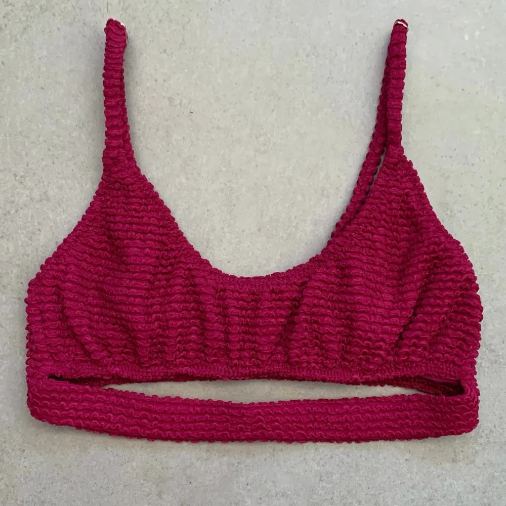 WineBerry Textured Nicole Bikini Top