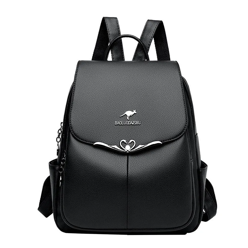 Women's Authentic Leather Tactile Feel Soft Multipurpose Backpacks