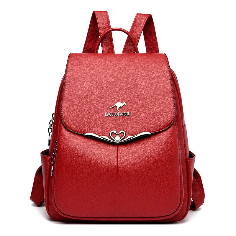 Women's Authentic Leather Tactile Feel Soft Multipurpose Backpacks