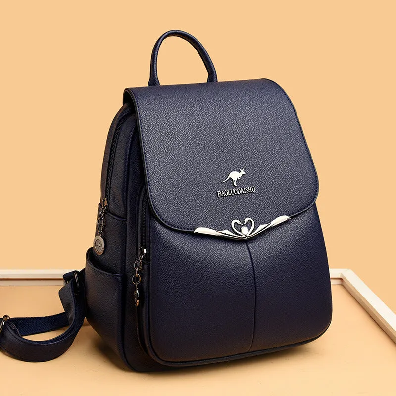 Women's Authentic Leather Tactile Feel Soft Multipurpose Backpacks