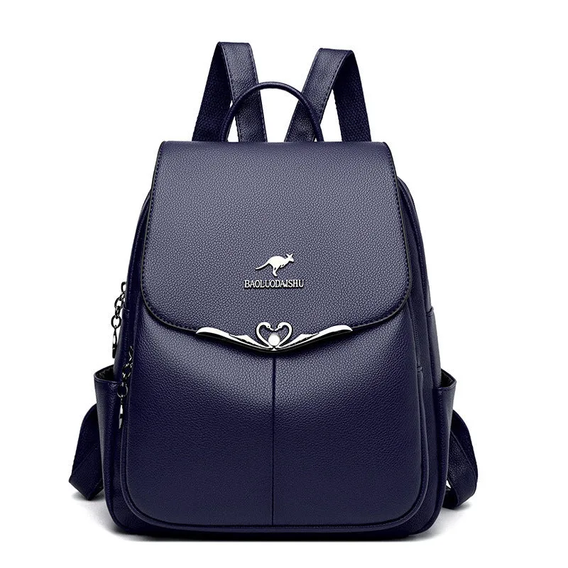 Women's Authentic Leather Tactile Feel Soft Multipurpose Backpacks