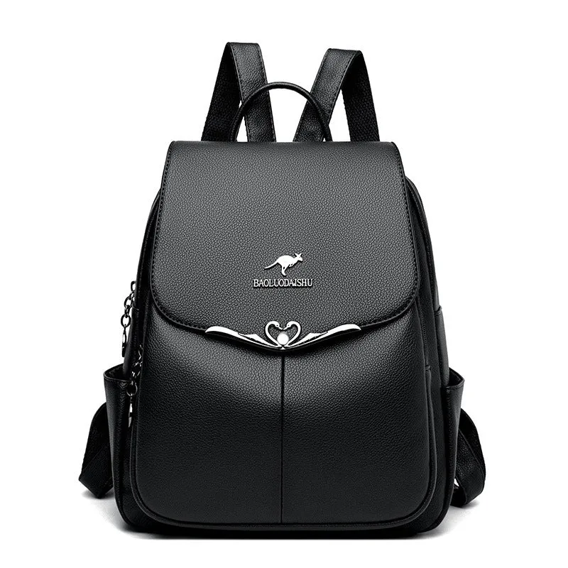 Women's Authentic Leather Tactile Feel Soft Multipurpose Backpacks