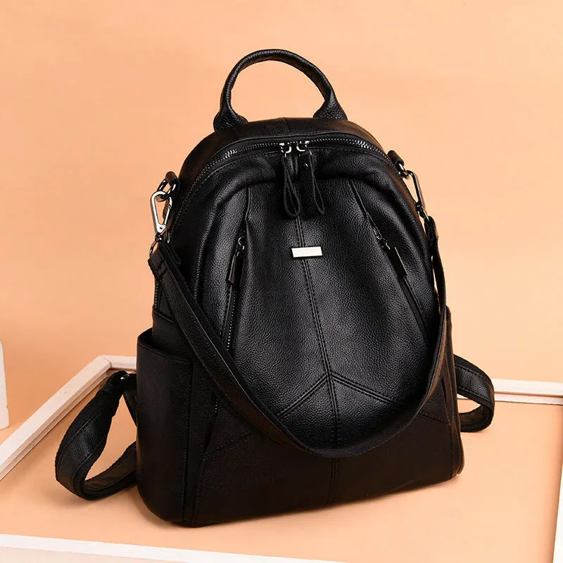 Women's Fashionable Korean Style Versatile Fashion Soft Backpacks