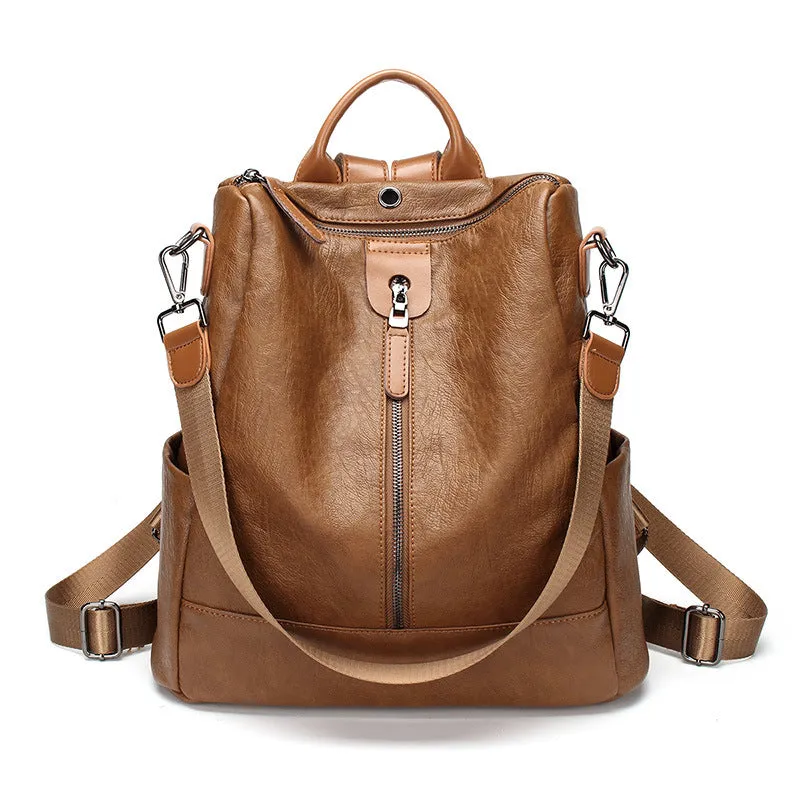 Women's Korean Soft Leather Simple Fashion Backpacks
