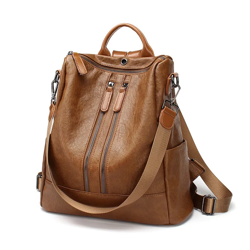 Women's Korean Soft Leather Simple Fashion Backpacks