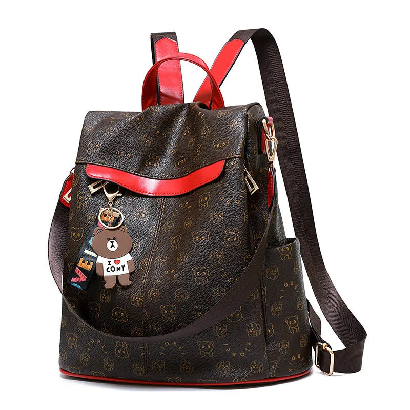 Women's Korean Style Fashionable Soft Leather Personalized And Backpacks