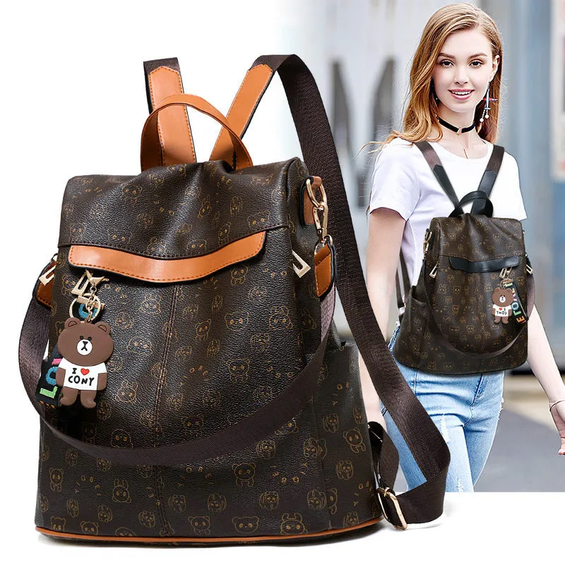 Women's Korean Style Fashionable Soft Leather Personalized And Backpacks