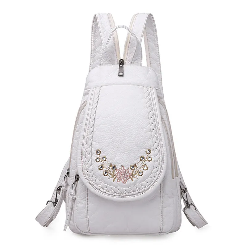 Women's Multifunctional Washed Soft Leather Korean Bags