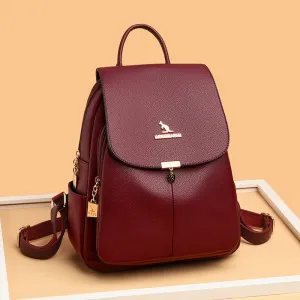 Women's Soft Leather Fashion Mother Large Capacity Backpacks