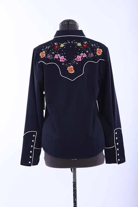 Women's Vintage Western Shirt Collection: Scully Navy Floral
