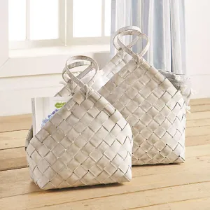 Wood Weave Basket Set (2pc)