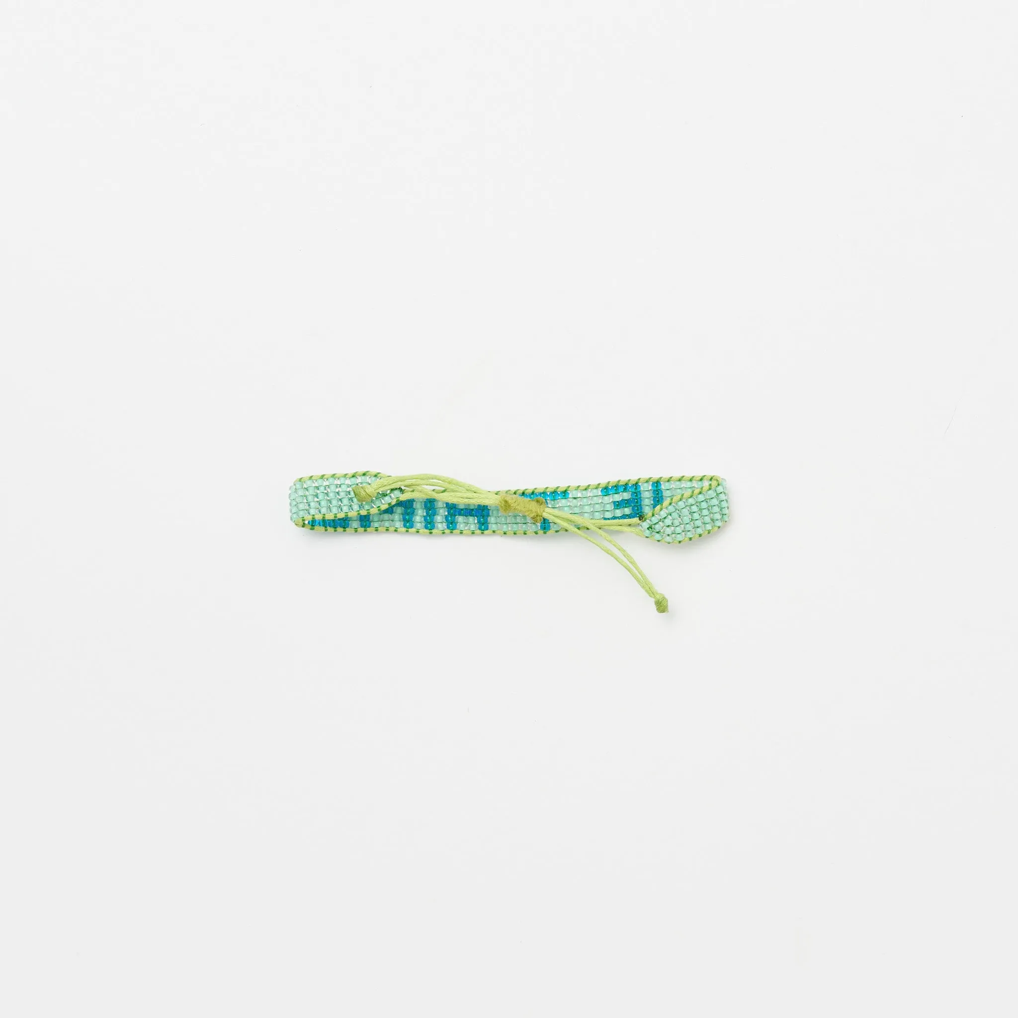 Woven JE T'AIME Bracelet - Turquoise/Cobalt