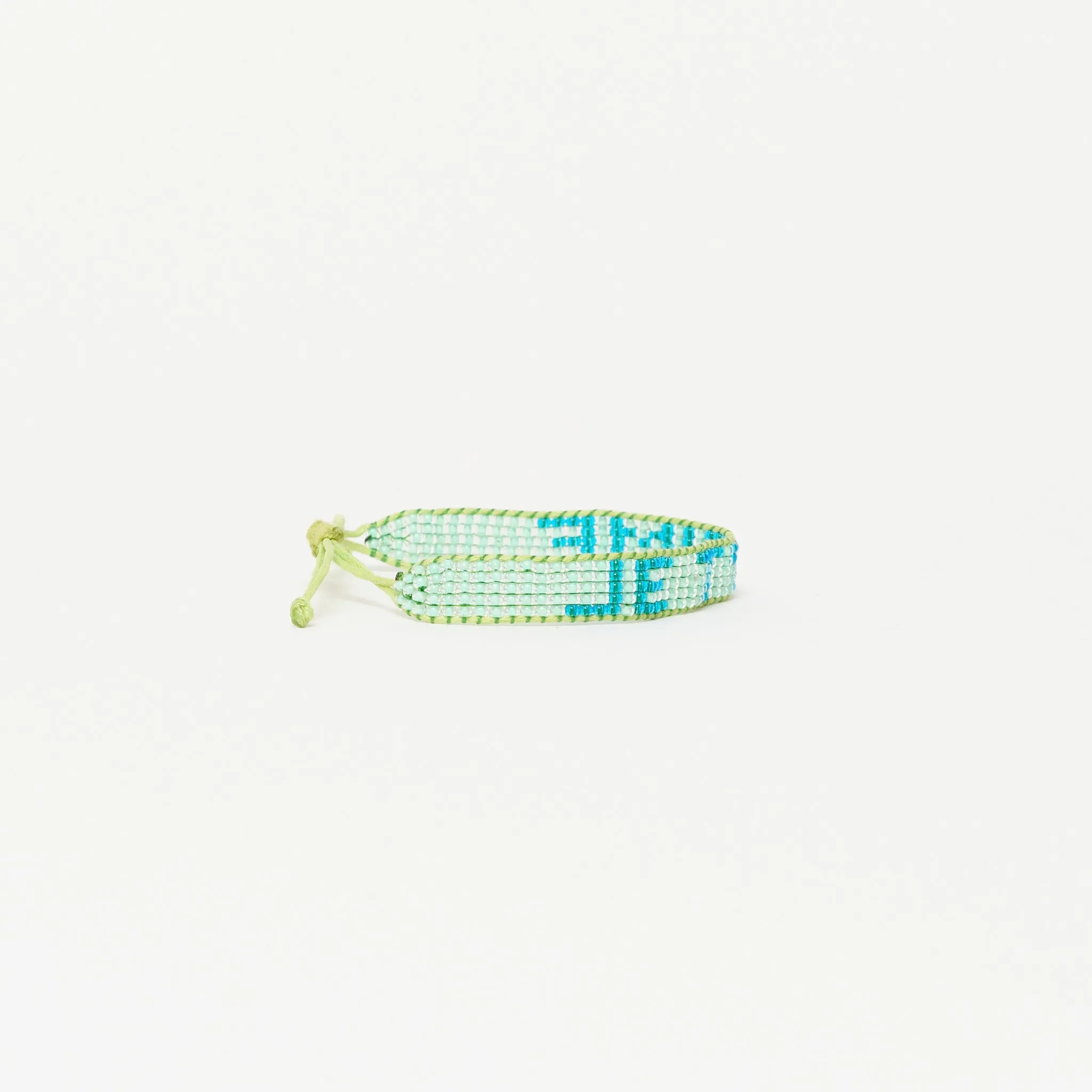 Woven JE T'AIME Bracelet - Turquoise/Cobalt