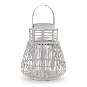 Woven Rattan Lantern 14.5"H