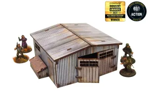 WW2 Normandy Large Tin Shed Pre-Painted - Micro Art Studio