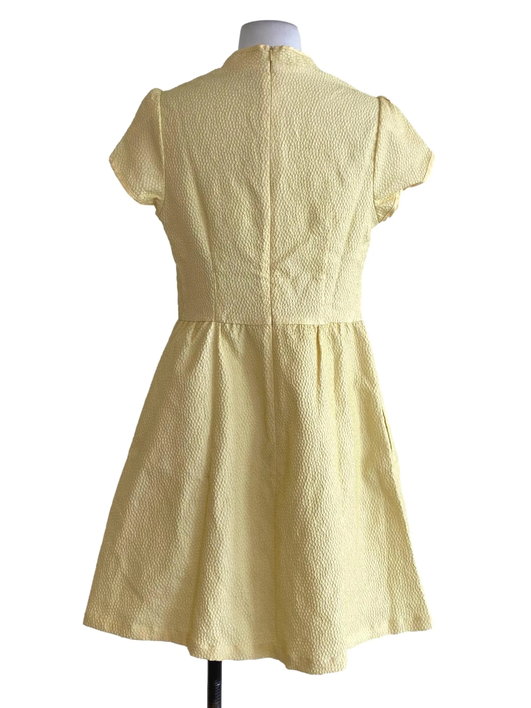 Yellow Textured A Line Dress