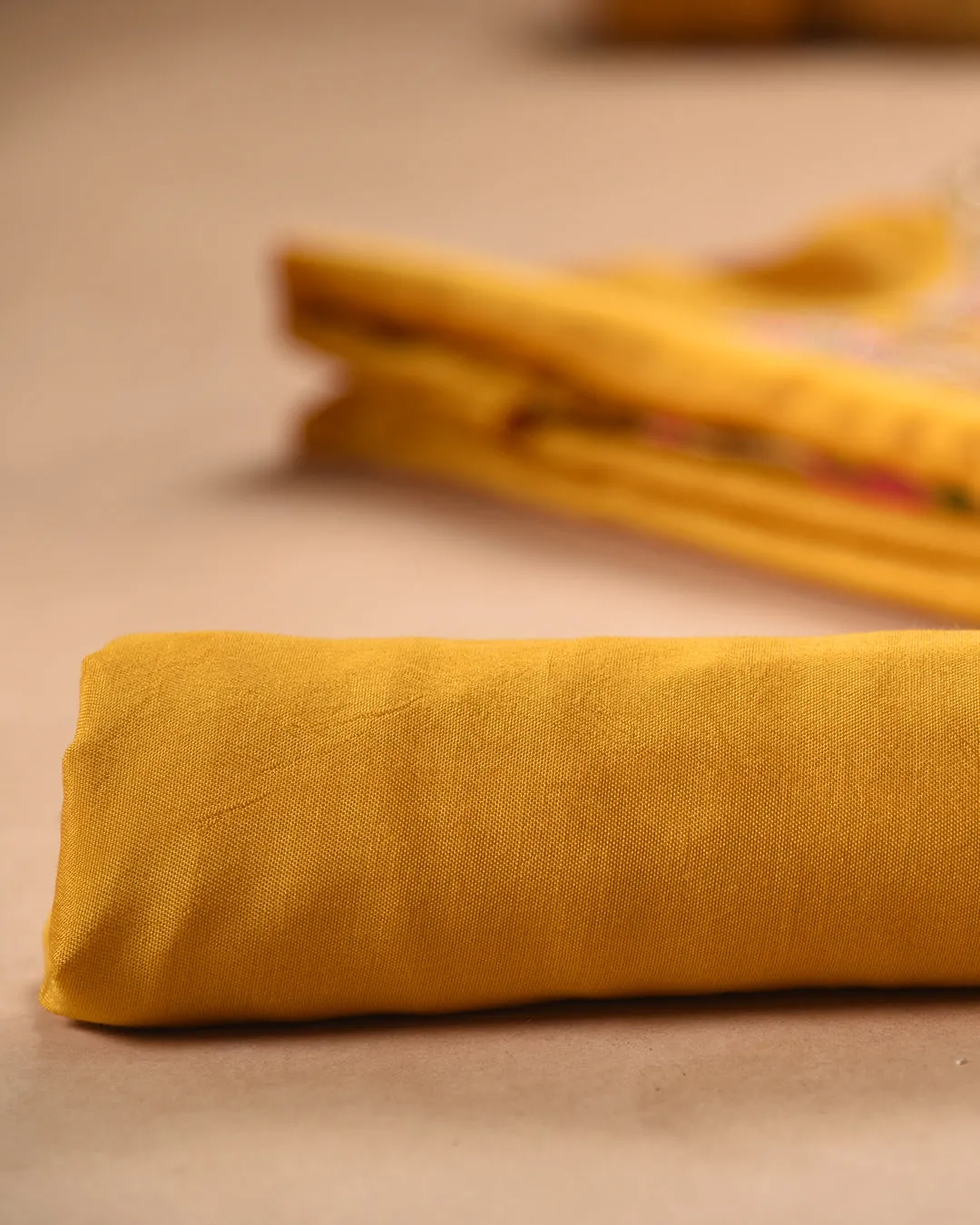 Yellow Tissue Shimmer Blend Woven With Hand Embellished Unstitched Suit Fabric Set With Tissue Shimmer Woven Dupatta