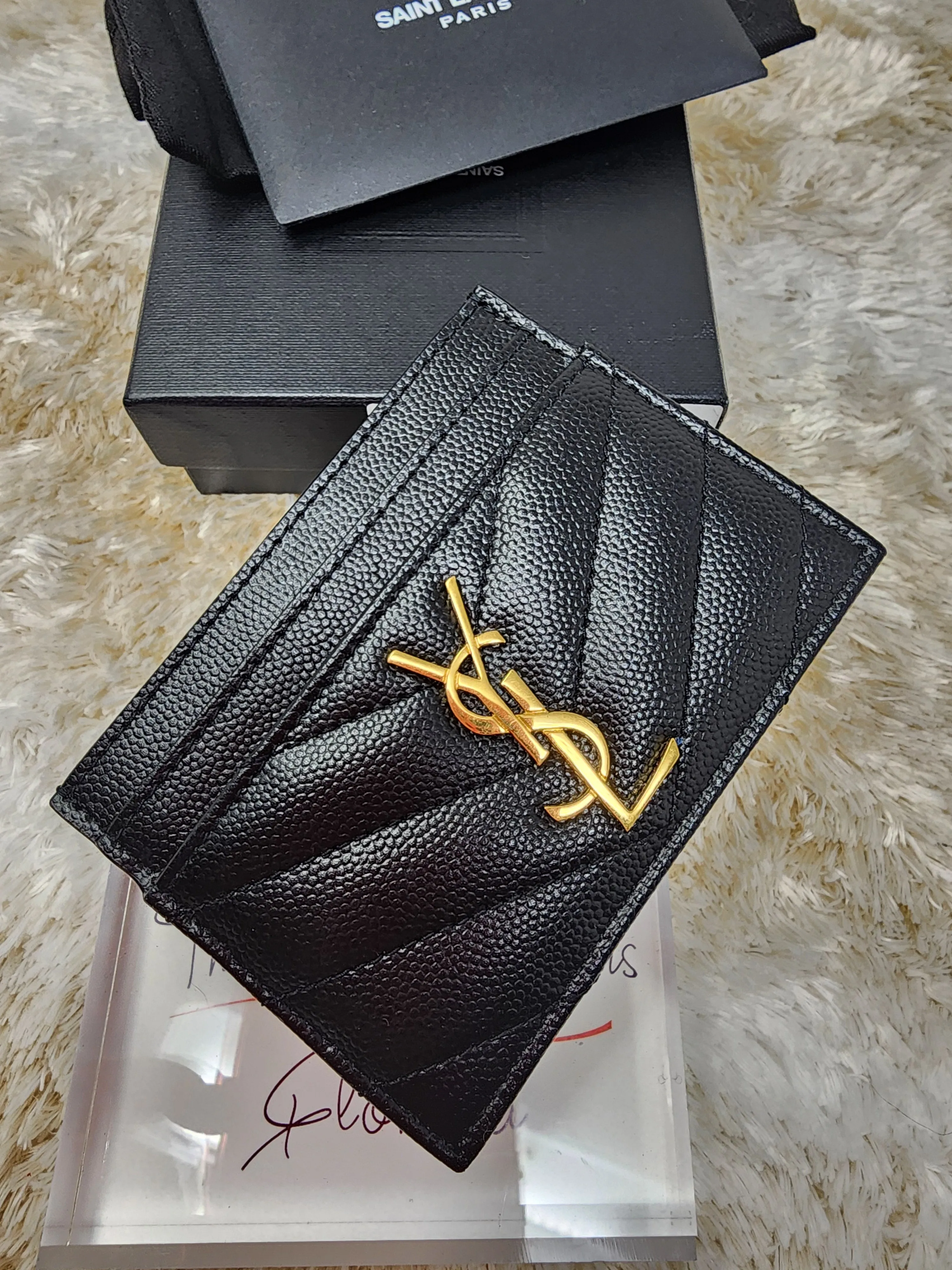 YSL BLACK CAVIAR CARD CASE
