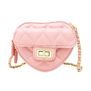 Zomi Gems Quilted Heart Crossbody Bag - Pink