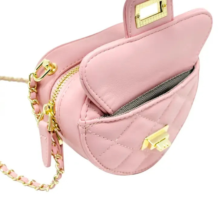 Zomi Gems Quilted Heart Crossbody Bag - Pink