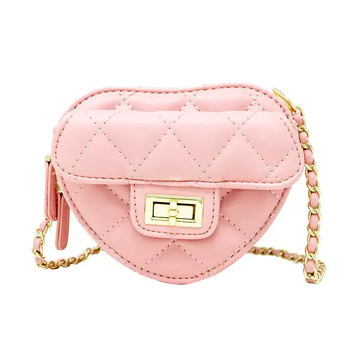 Zomi Gems Quilted Heart Crossbody Bag - Pink